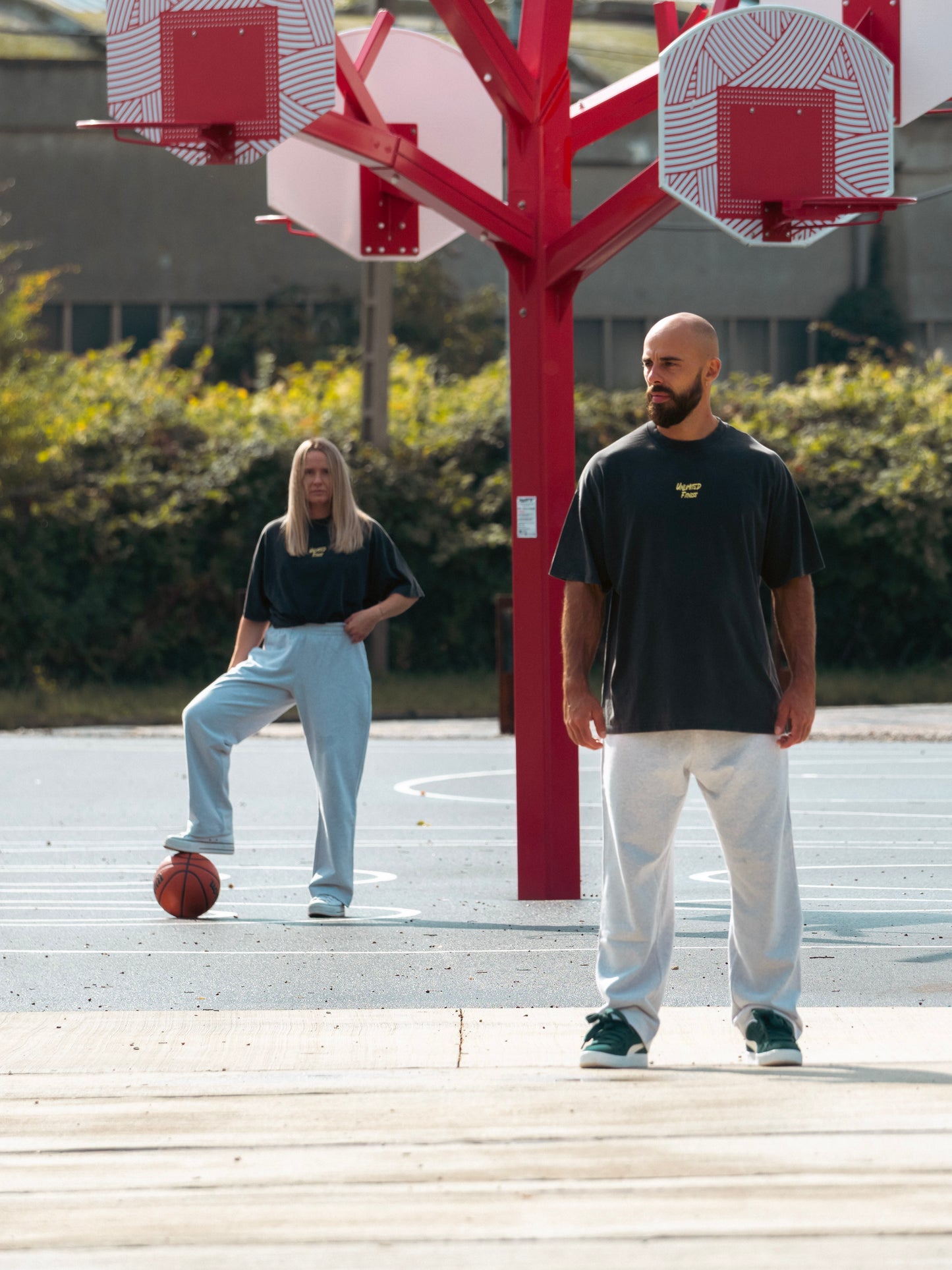 Sweat pant straight leg light grey