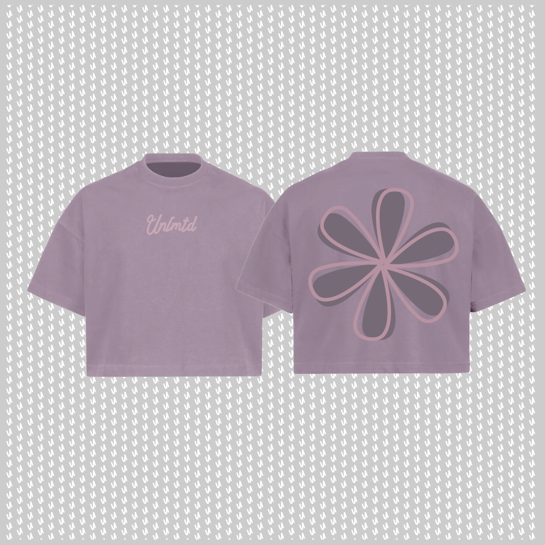 Oversized crop purple flower